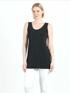 Clara Sunwoo Signature Tunic Length Tank Black Modern Basics USA Women’s Small